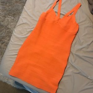 Hot Miami Styles orange bandage dress L